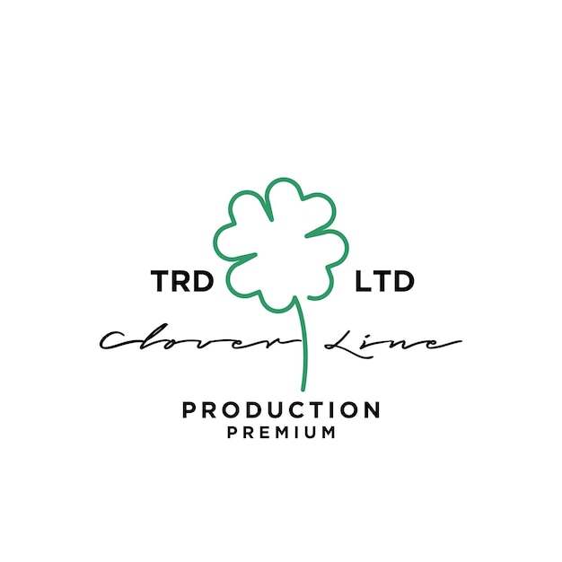 Design dell'icona del logo di produzione di film di trifoglio premium