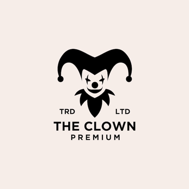 Premium clown joker logo pictogram ontwerp vectorillustratie