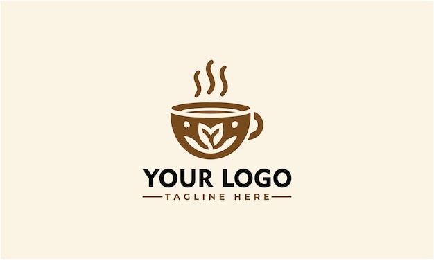 Логотип кофейного магазина Premium Cafe Mug Icon Latte Aroma Symbol Espresso Hot Drink Cup Sign Arabica (Икона кофейной кружки Лате Арома Символ Эспрессо Горячий напиток Чашка Знак Арабика)