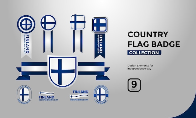 Premium collection of finland flag badges