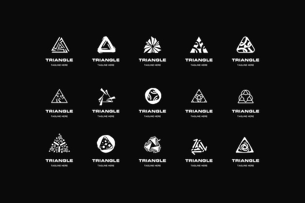 premium collection triangle logo set