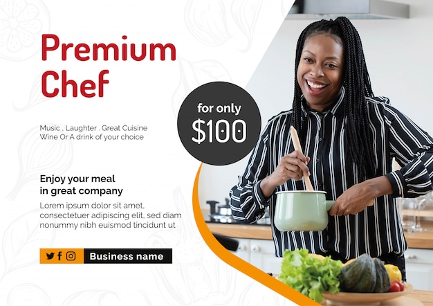 Vector premium cooking social media banner