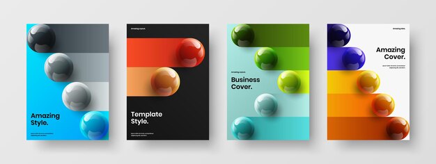 Premium corporate brochure A4 design vector concept collection