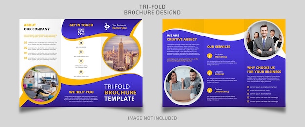 Vector premium corporate business trifold brochure template design