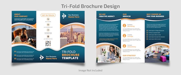 Vector premium corporate business trifold brochure template design