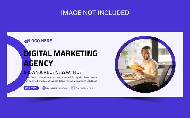 Premium corporate facebook cover template and digital marketing agency