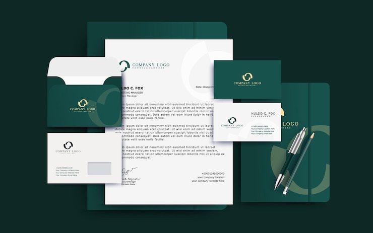 Vector premium corporate identity stationery design and branding design