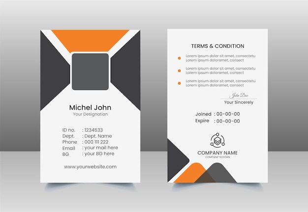 Premium Corporate Professional office school Id card template