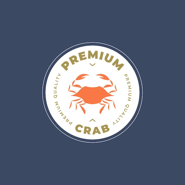 premium crab visrestaurant badge icoon logo sjabloon vector illustratie ontwerp