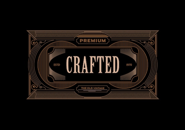 Vector premium crafted vintage decorative design template