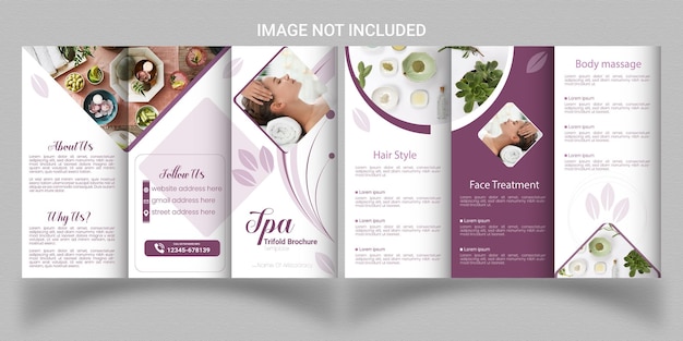 Vector premium creative and modern trifold brochure template design for spa, salon and beauty  parlor