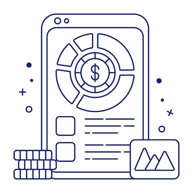 Vector premium design icon of mobile data analytics