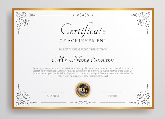 Premium diploma certificate template,