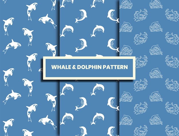 Premium dolphin and whale ocean pattern