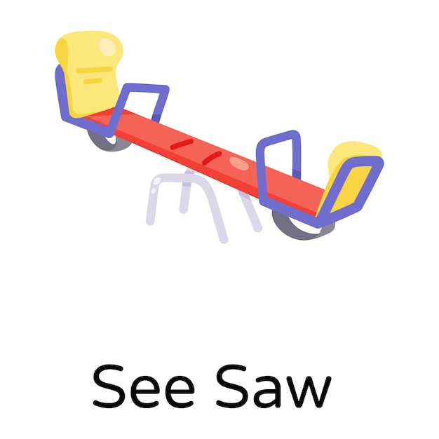 Premium doodle icon of see saw