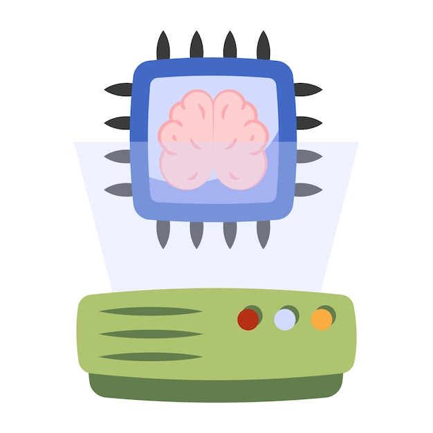 Vector premium download icon of brain processor