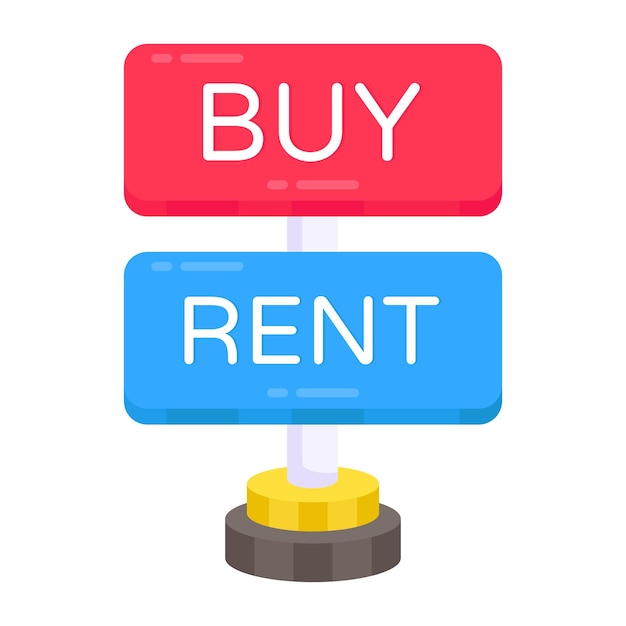 Vector premium download icon of buy and rent board