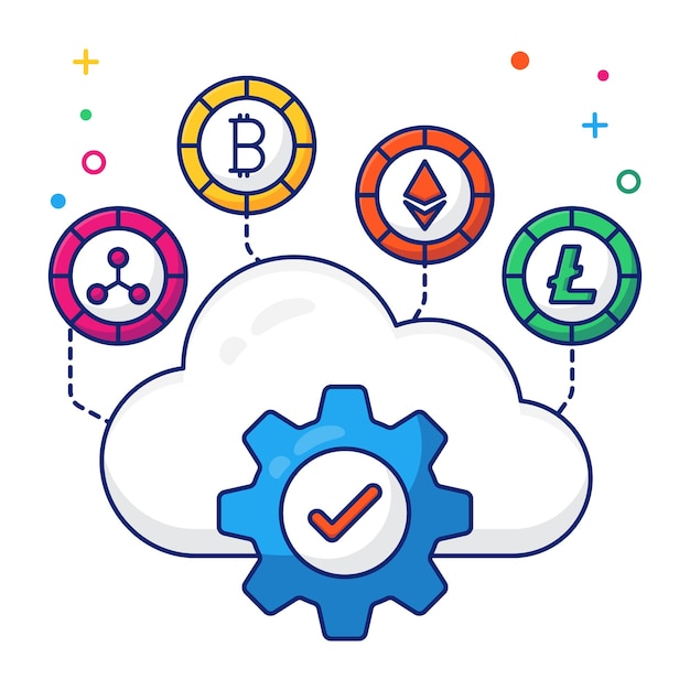 Vector premium download icon of cloud currencies