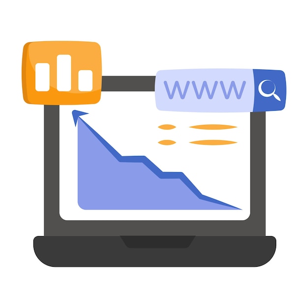 Vector premium download icon of online chart