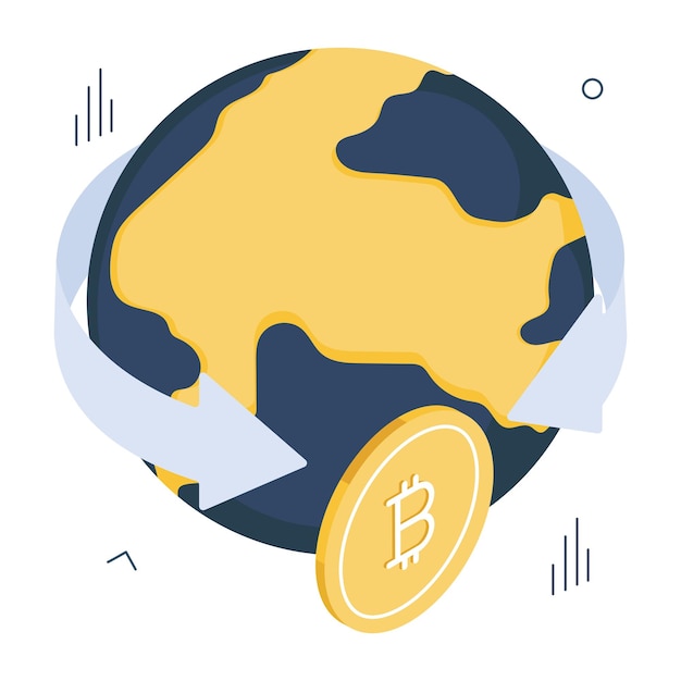 Premium download icoon van wereldwijde bitcoin