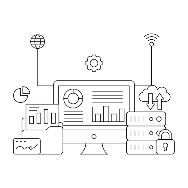 A premium download illustration of cloud hosting service