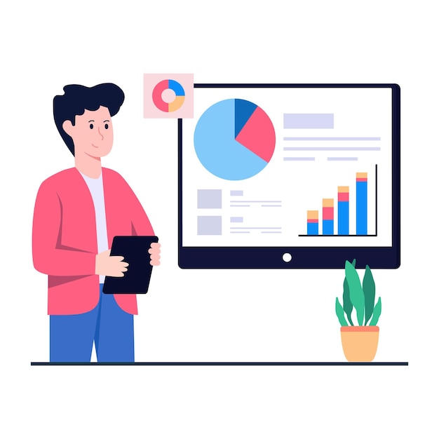 Premium download illustration of data presenter