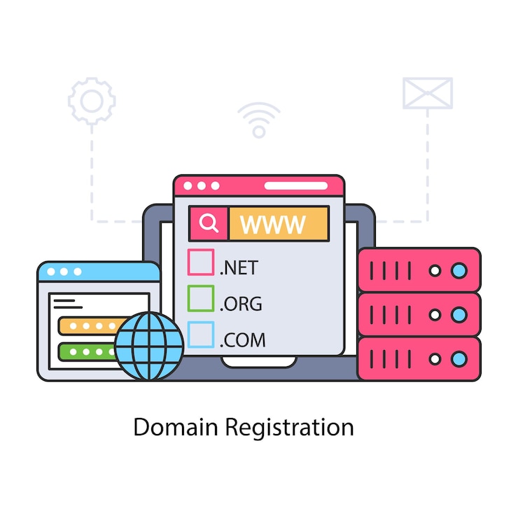 Vector a premium download illustration of domain registration