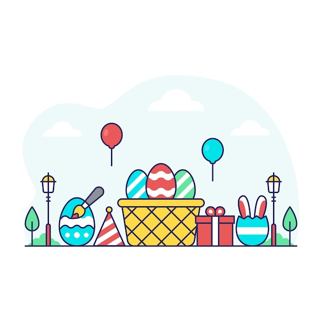 Premium download illustration of easter basket