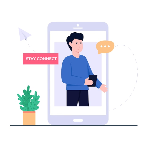 Vector premium download illustration of stay connected