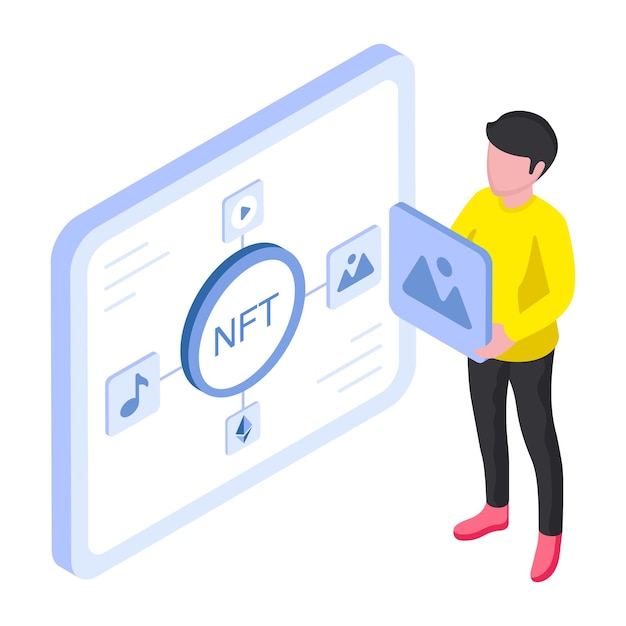 Premium downloadpictogram van nft-netwerk