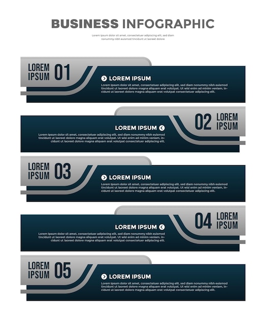 Premium Elegant 5 Step Infographic Template