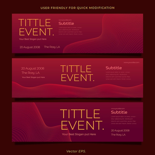 Premium Elegant dark red gradient lines dynamic wave wavy forms Backdrop vector