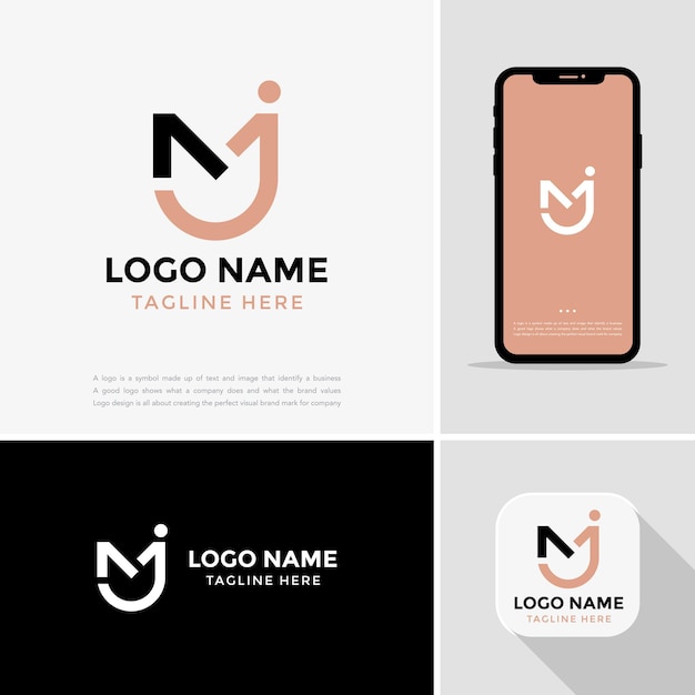 Premium and elegant initial MJ logotype concept