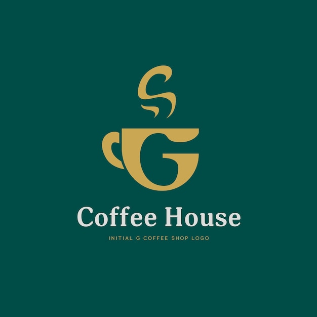 Premium elegant met gouden kleur eerste letter G koffiehuis logo vector pictogrammalplaatje