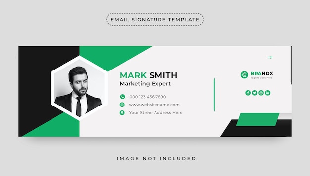 Premium email signature or email footer design template and personal social media cover design