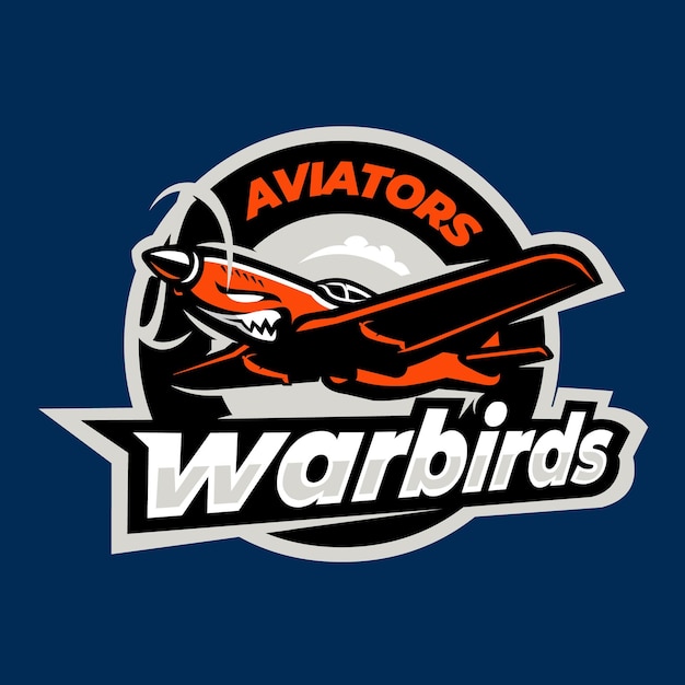 Premium Esport logo Aviator warbirds классический вектор эмблемы самолета