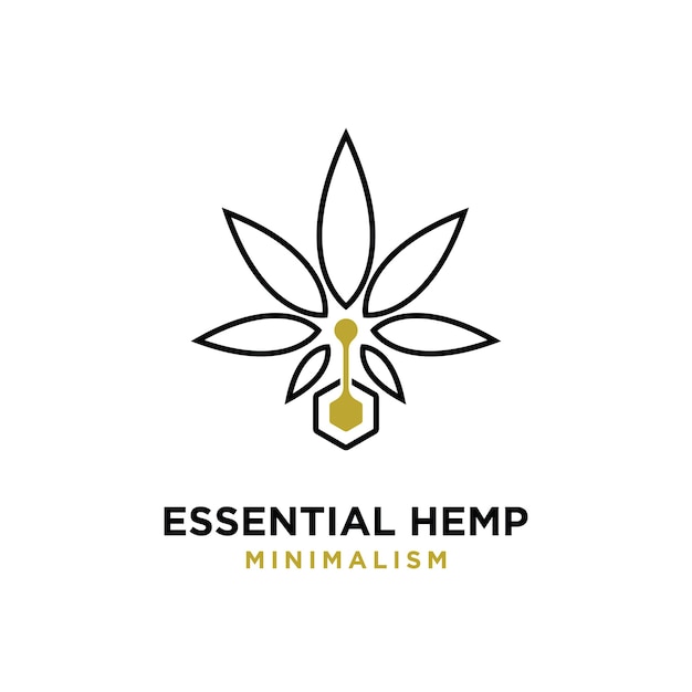 Premium essential hemp vector logo