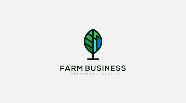 Premium Farm Leaf Business Logo design vector symbol