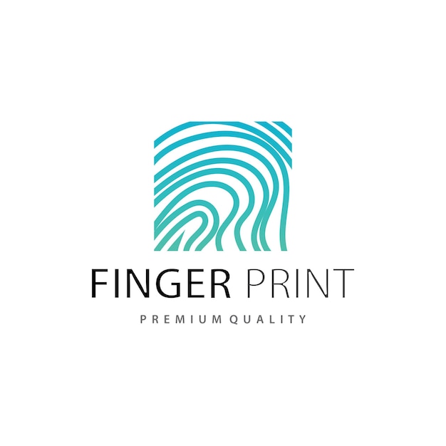 Fingerprint logo human identity design premium simple line model template illustration