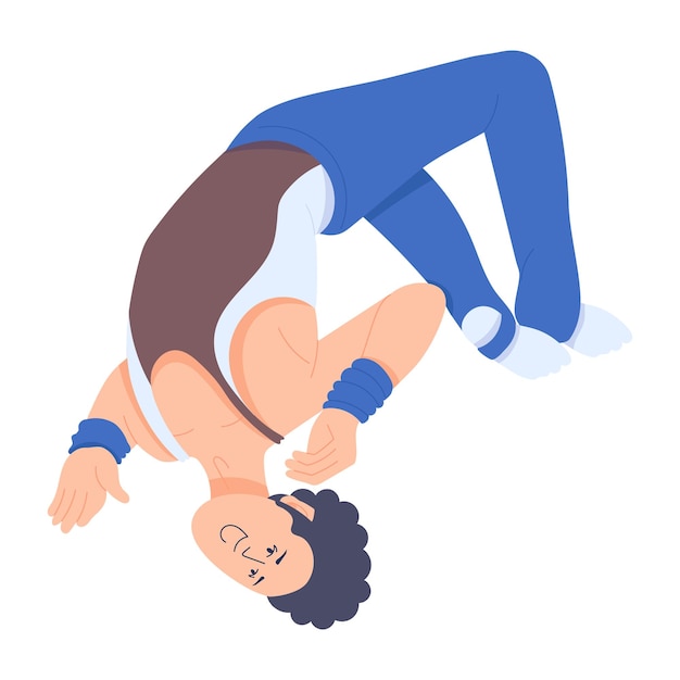 Premium flat character depicting gymnastic dance