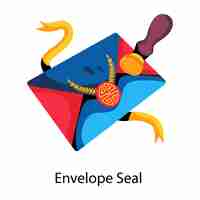 Vector premium flat icon of envelope seal