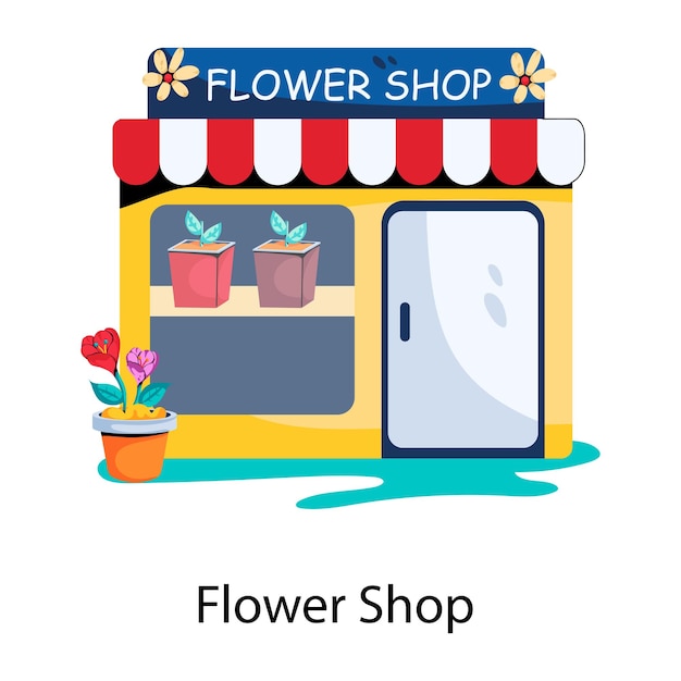 Premium flat icon of a flower shop