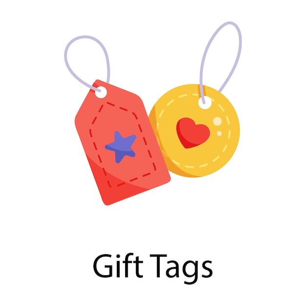 Premium flat icon of gift tags