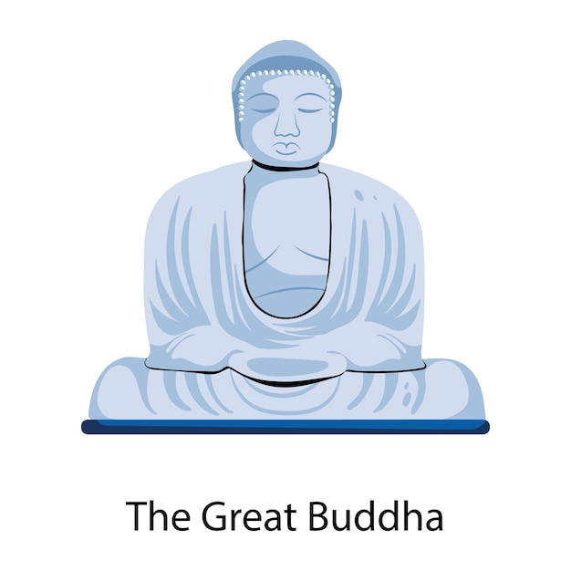 Icona piatta premium del grande buddha