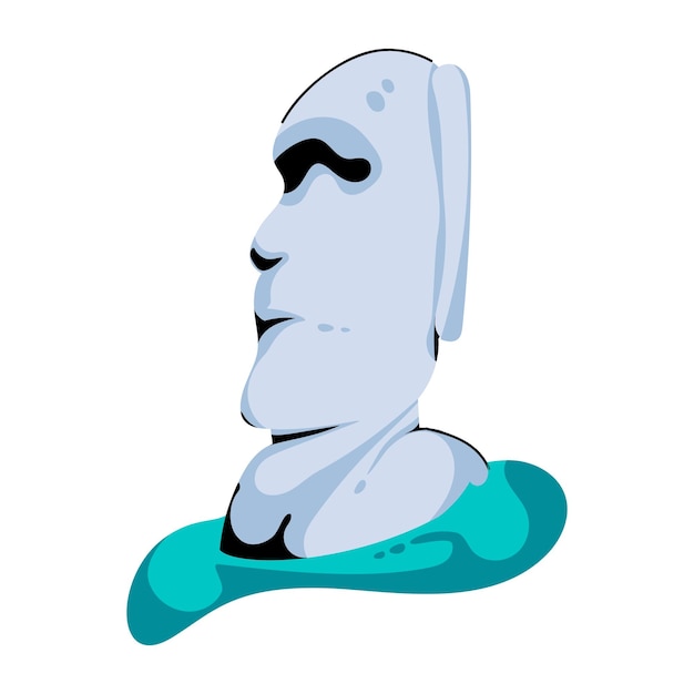 Premium flat icon of moai statue