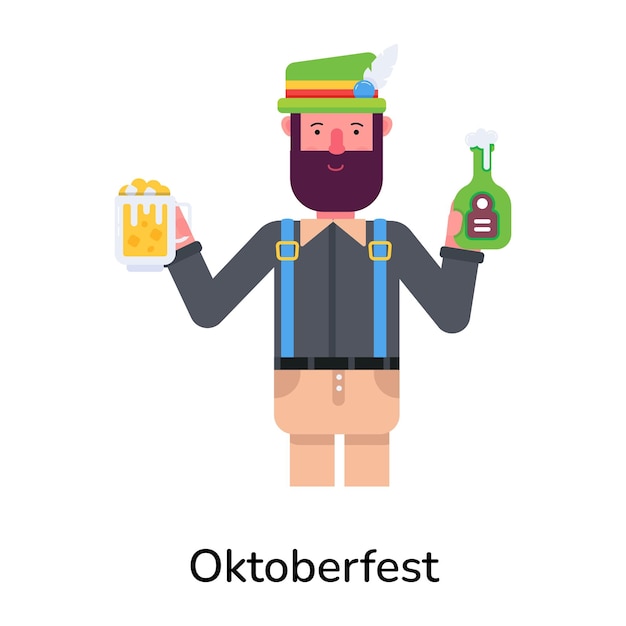 Vector premium flat icon of oktoberfest