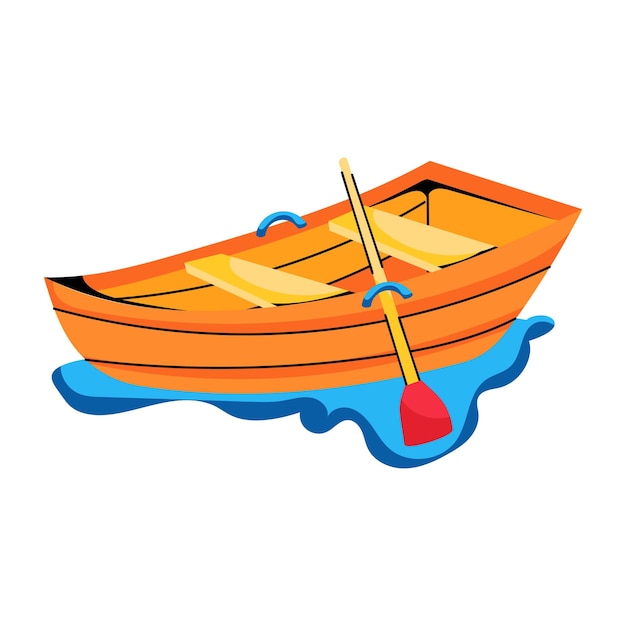 Vector premium flat icon of rowboat