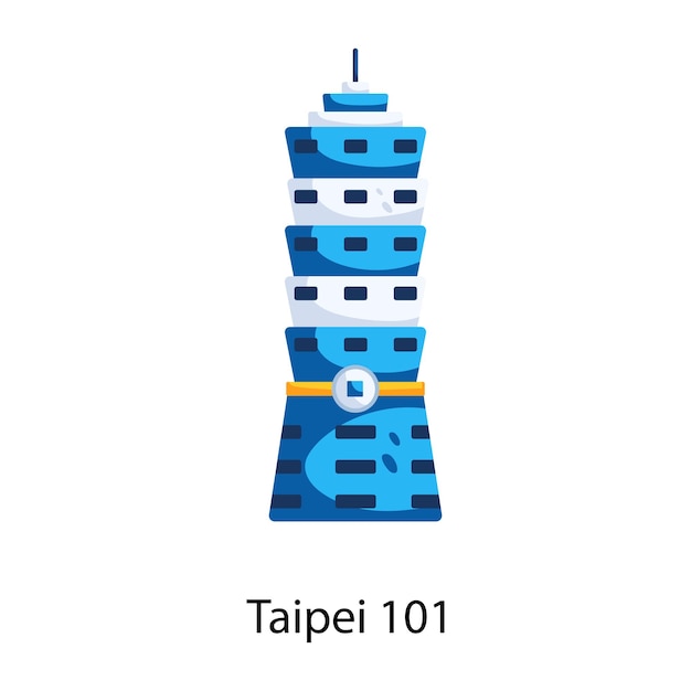 Premium flat icon of taipei 101