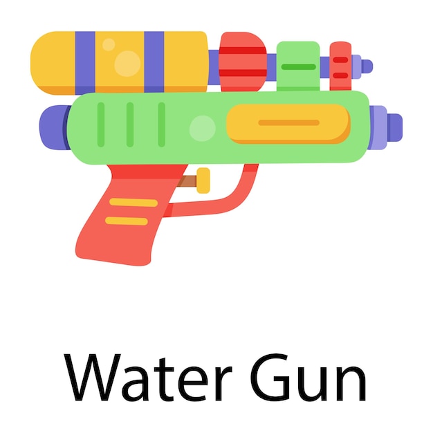 Vettore icona piatta premium della pistola ad acqua