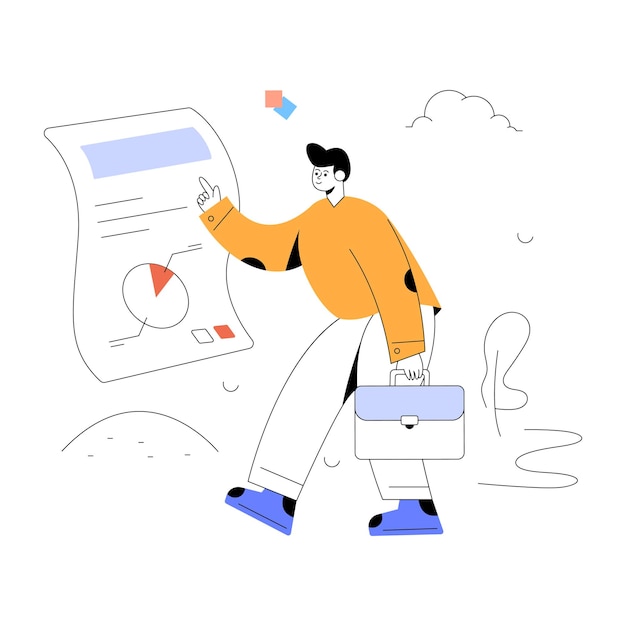 Premium flat illustration of business report